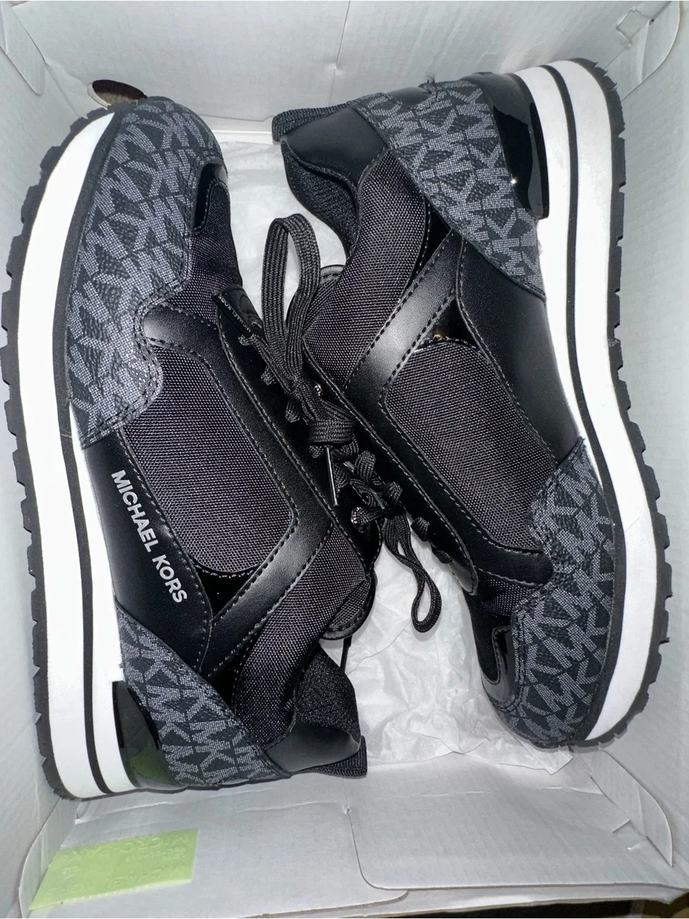 Michael Kors Maddy Trainer Black Canvas Shoes